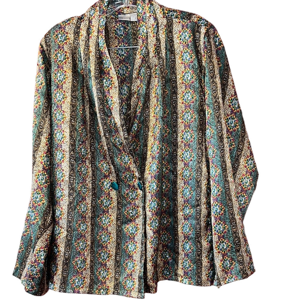 Delicates Multicolor Patterned Polyester Fabric M